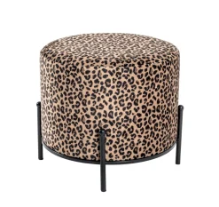 Haku Fußhocker | Ø48 cm x 40 cm | Leopardenmuster