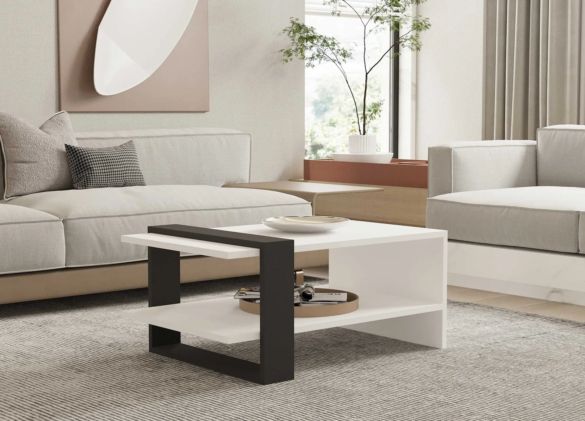 Emob Funda Couchtisch | 100 % MELAMIN | Anthrazit,