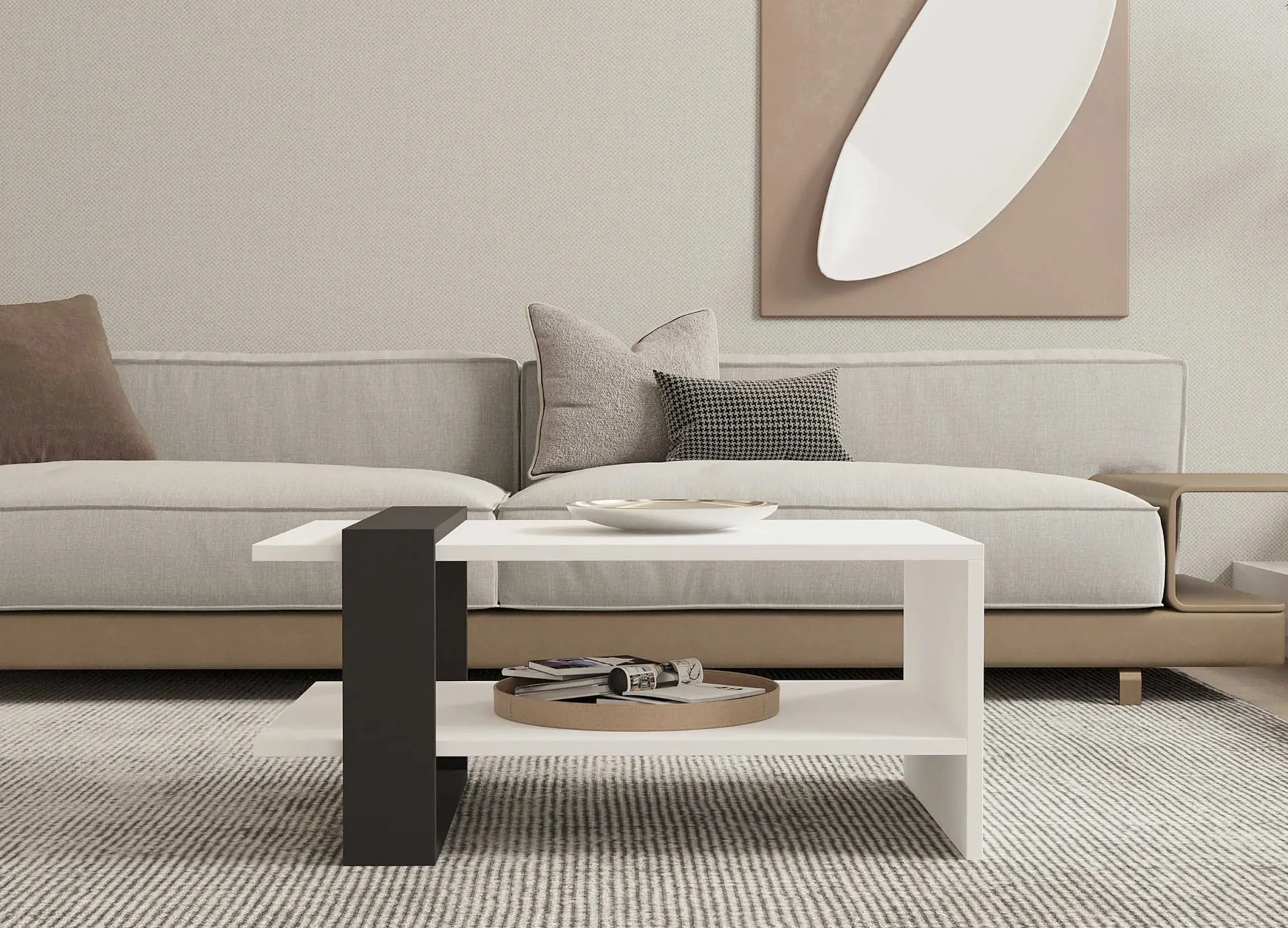Emob Funda Couchtisch | 100 % MELAMIN | Anthrazit,