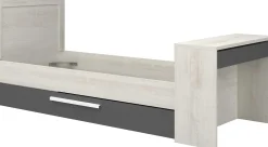 Funktionsbett Shipley 90x200 mit Schreibtisch und Bettschubkasten - weiß