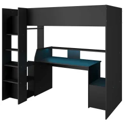 Gaming Hochbett LevelUp 90x200cm mit Spieltisch - schwarz