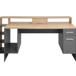 Kinder Emob Gaming-Schreibtisch Tudi inkl. Lampe - grau/holz
