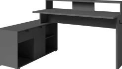 Parisot Gaming-Schreibtisch Vortex - 229x60x95cm - mit LED-Beleuchtung - dunkel
