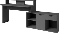 Parisot Gaming-Schreibtisch Vortex - 229x60x95cm - mit LED-Beleuchtung - dunkel