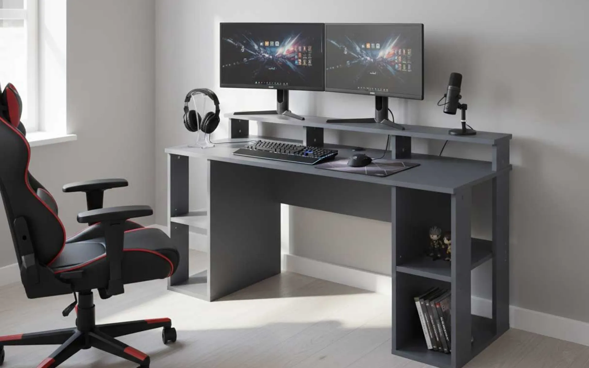 Kinder Interlink Gaming-Tisch Match Point | 160 x 91 x 76,5 cm | Farbe: | Mit Ablagefläche