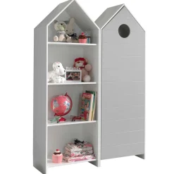 Garderobe Bücherregal Casami - weiß/grau