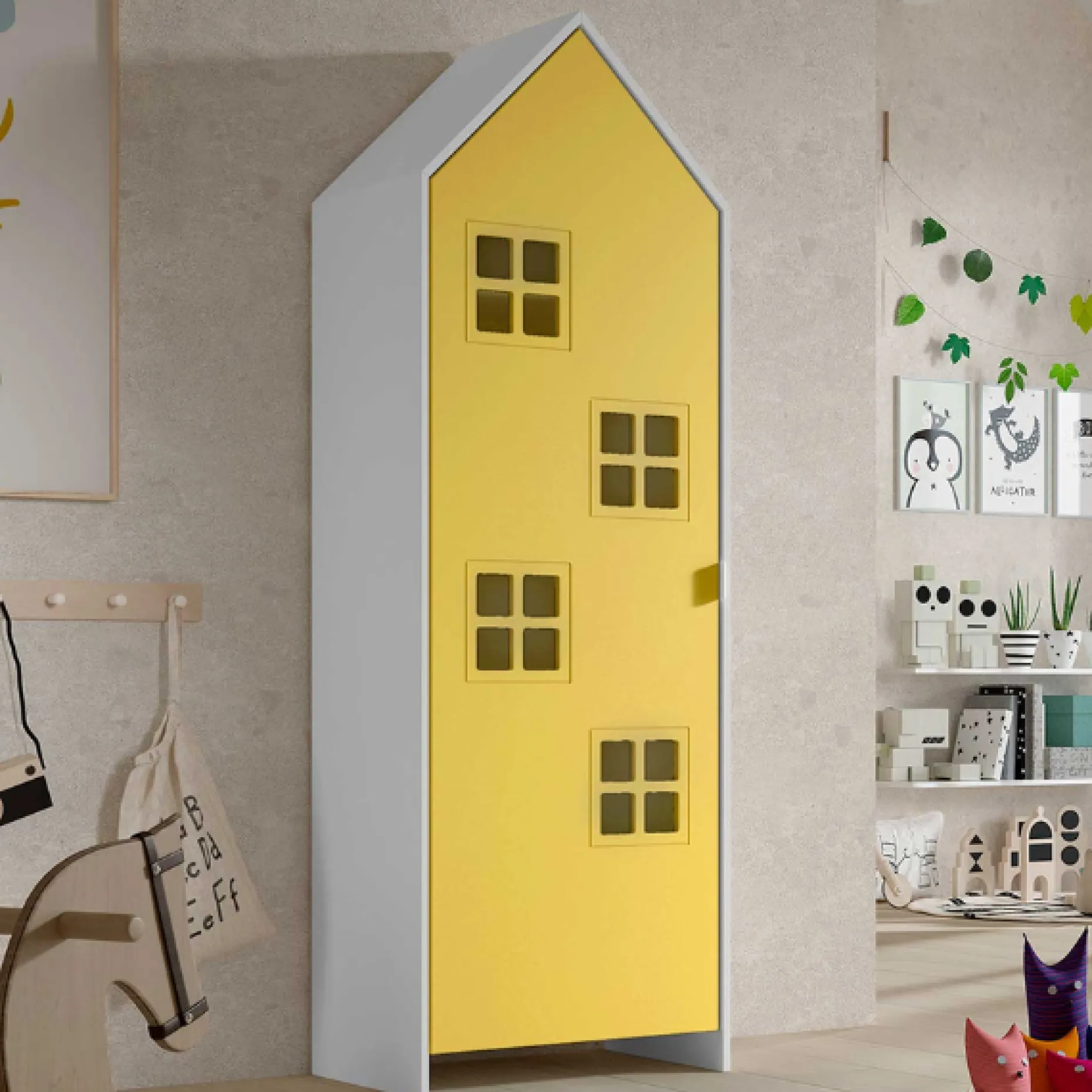 Garderobe Casami Bruges - 58x37x172 cm - Gelb