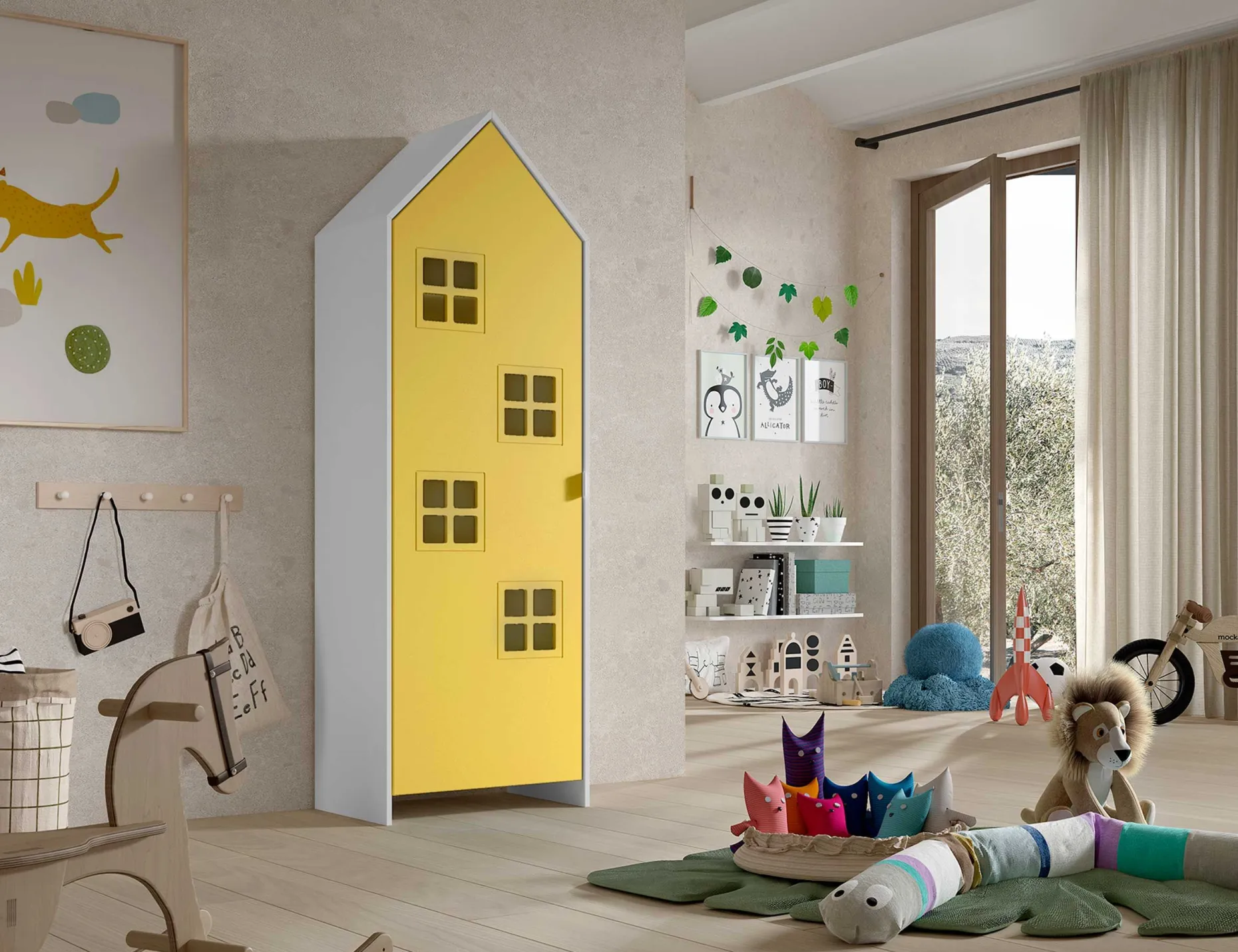 Garderobe Casami Bruges - 58x37x172 cm - Gelb
