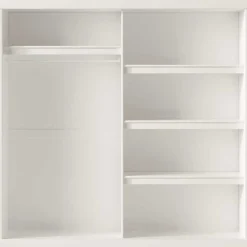 Garderobe Mike | 183 x 53 x 198 cm | Mit Spiegel | Weiß