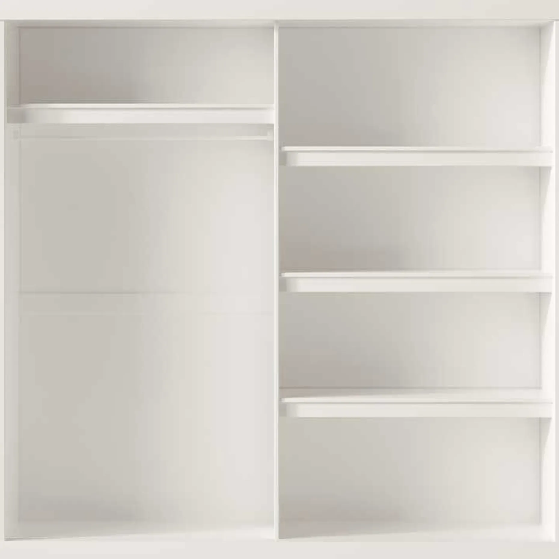 Garderobe Mike | 183 x 53 x 198 cm | Mit Spiegel | Weiß