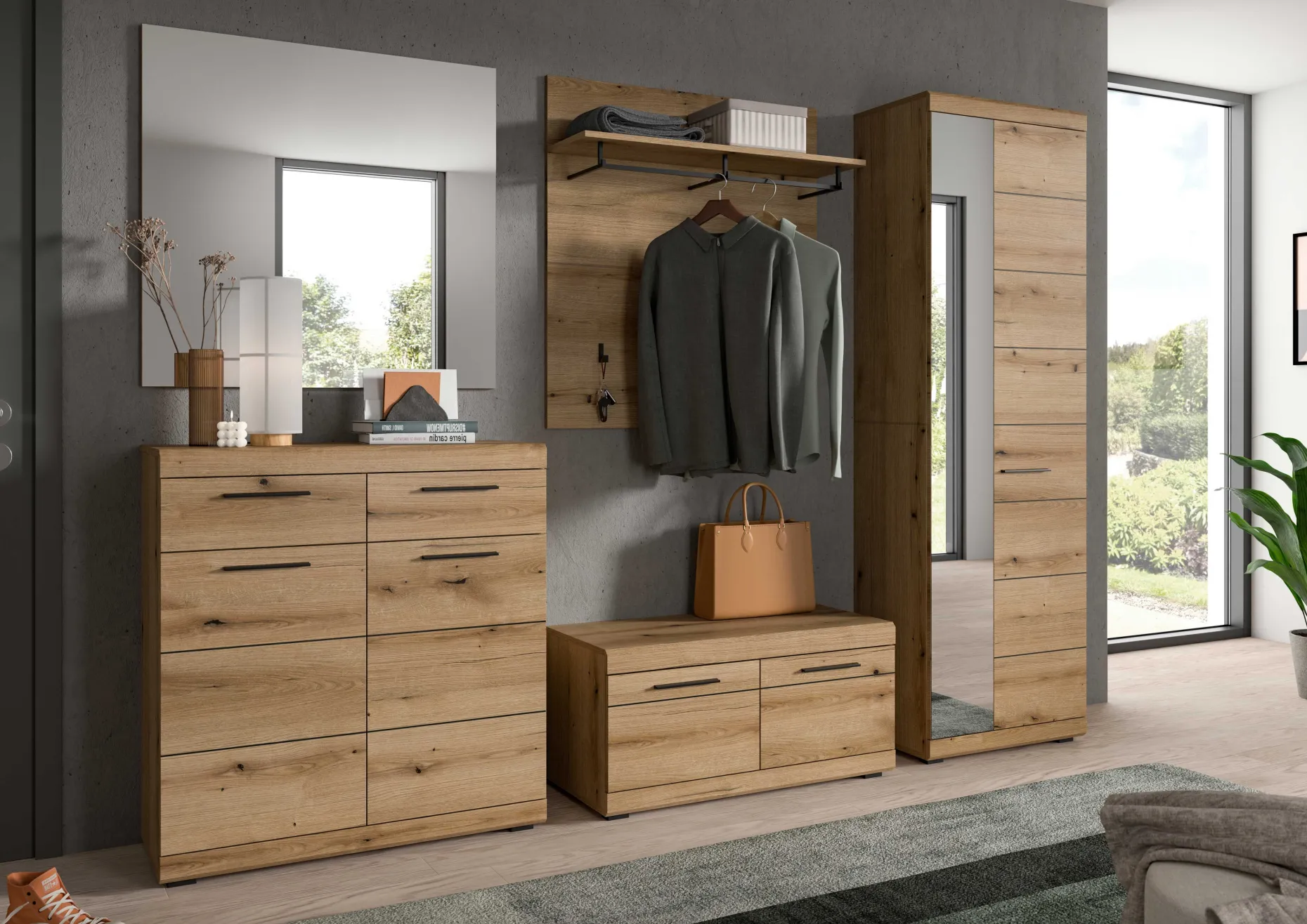 Garderobenpaneel Scout Xonox - Evoke Oak - 90x98x27 cm