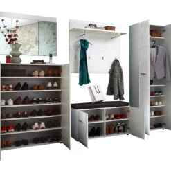 Germania Garderobenset Allan | Schuhschrank, Dielenbank, Wandspiegel, Wandpaneel, Garderobe |