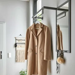 Garderobenstange mit Spiegel Kimberly - 108x26x75 cm - Stahl/Anthrazit
