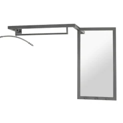 Garderobenstange mit Spiegel Kimberly - 108x26x75 cm - Stahl/Anthrazit
