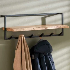 Garderobenständer Edge 6 Haken mit Hutablage - Akazie