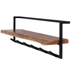 Garderobenständer Edge 6 Haken mit Hutablage - Akazie