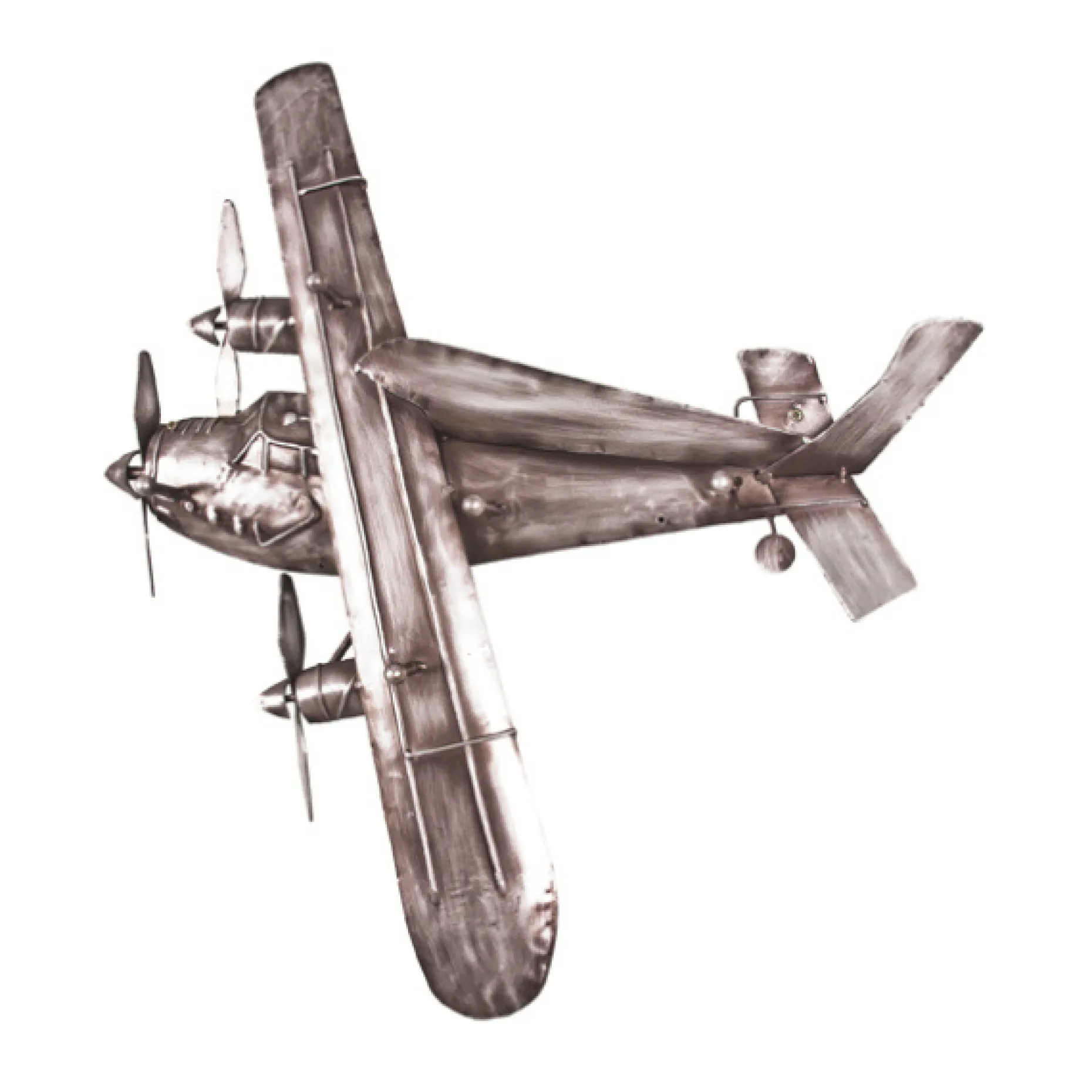 Garderobenständer Flugzeug - 55x9x54 cm - Silber/Metall
