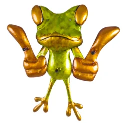 Garderobenständer Frosch - 48x8x50 cm - Grün/Metall