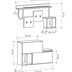 Garderobenständer Holdon - 100% MELAMINE - Anthrazit - 120 x 78 x 40 cm