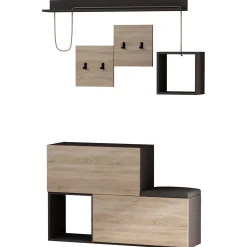 Garderobenständer Holdon - 100% MELAMINE - Anthrazit - 120 x 78 x 40 cm