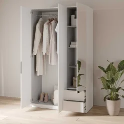 Garderobe Spectre 120cm mit Spiegel - matt weiß