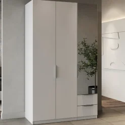 Garderobe Spectre 120cm mit Spiegel - matt weiß