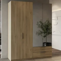 Garderobe Spectre 157cm mit Spiegel - Eiche