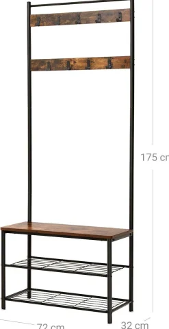 Garderobe Taio industrial - braun/schwarz