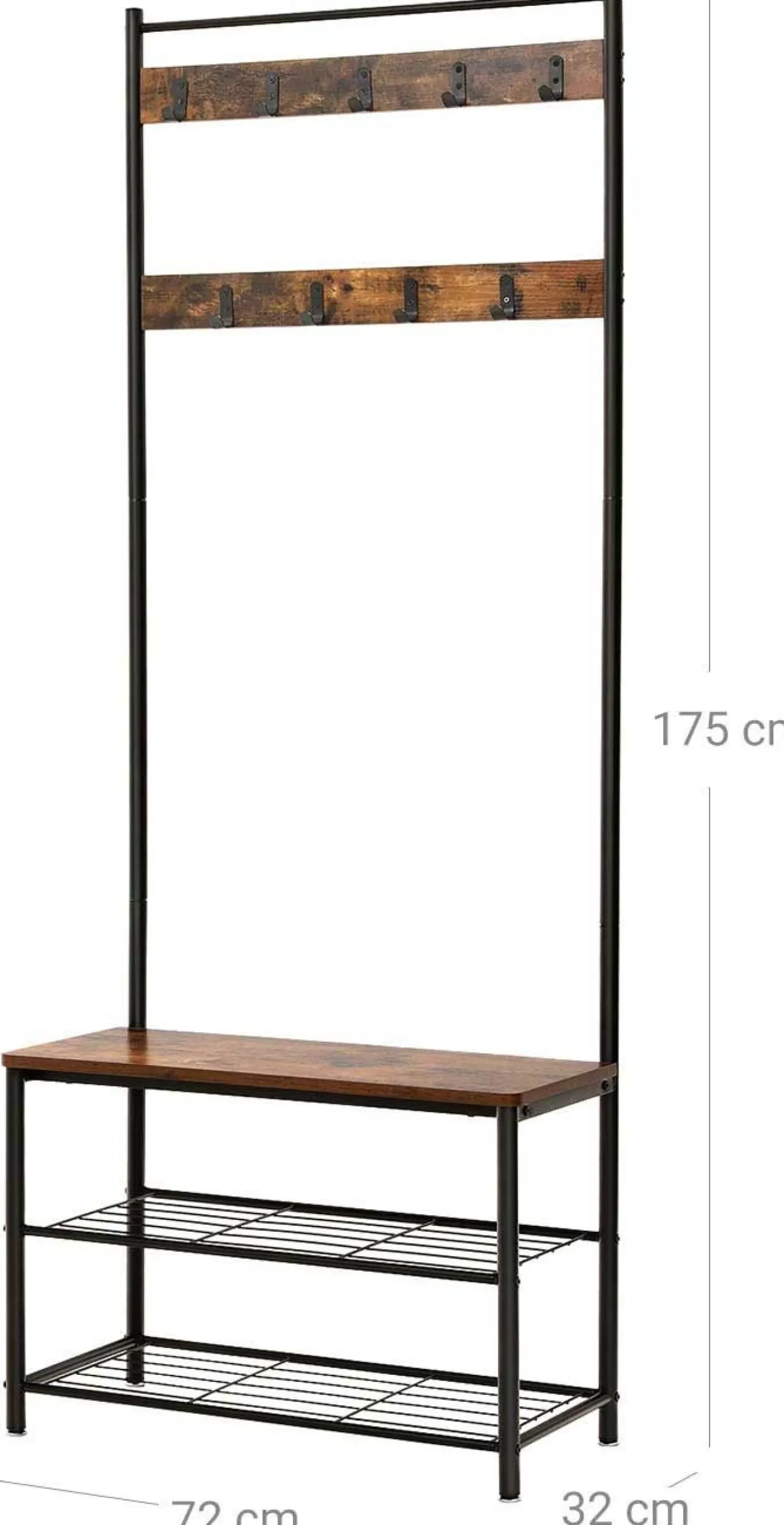 Garderobe Taio industrial - braun/schwarz