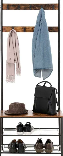 Garderobe Taio industrial - braun/schwarz