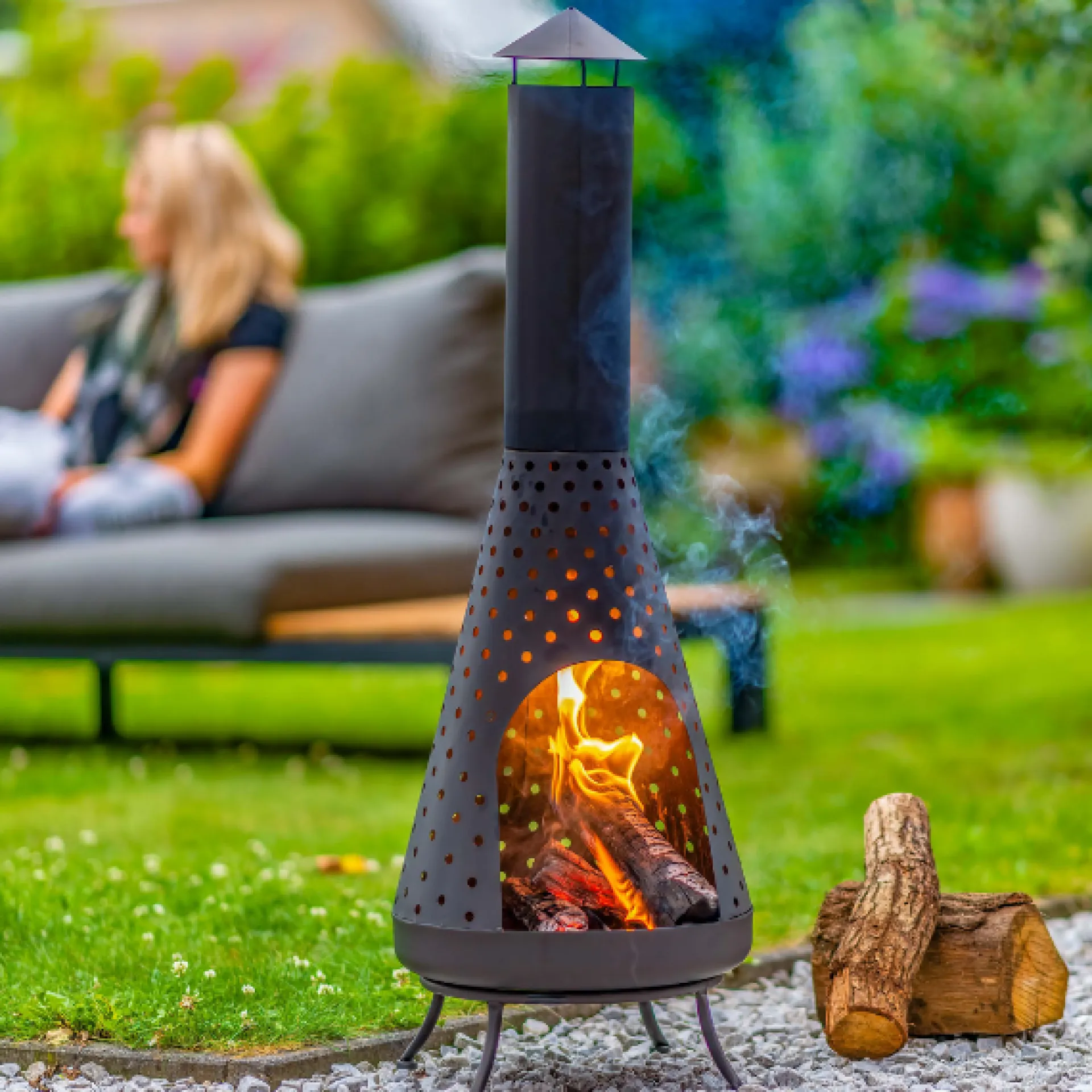Redfire Gartenfeuer Nafi 35x108cm Stahl -