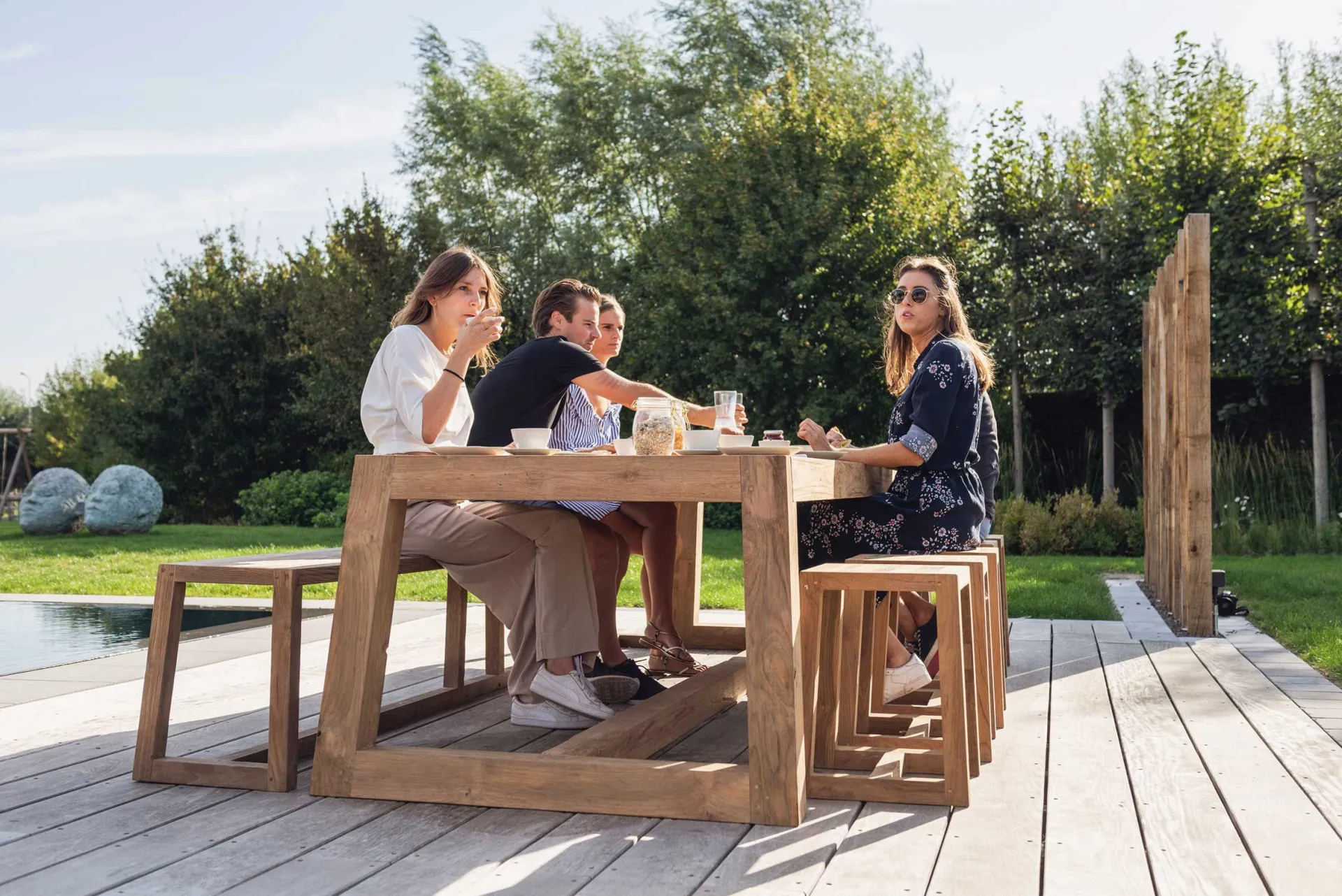 Gescova Gartenhocker Hermosa von - Teakholz - 40x40x50 cm -