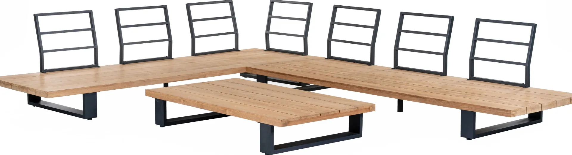 Gescova Garten-Lounge-Set Valdez - Aluminium und Texlene - 2 Sofas & Couchtisch -
