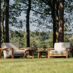 Gescova Garten-Sessel London - Teakholz & Sunbrella - 82x98x68cm - Beige Braun