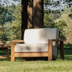 Gescova Garten-Sessel London - Teakholz & Sunbrella - 82x98x68cm - Beige Braun