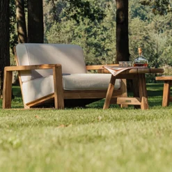 Gescova Garten-Sessel London - Teakholz & Sunbrella - 82x98x68cm - Beige Braun