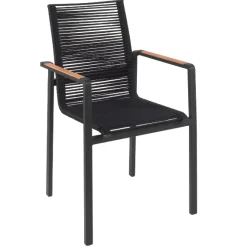 Gescova Gartenstuhl Aruba - Aluminium, Textileen, Holz - 55x60x87 cm - Charcoal