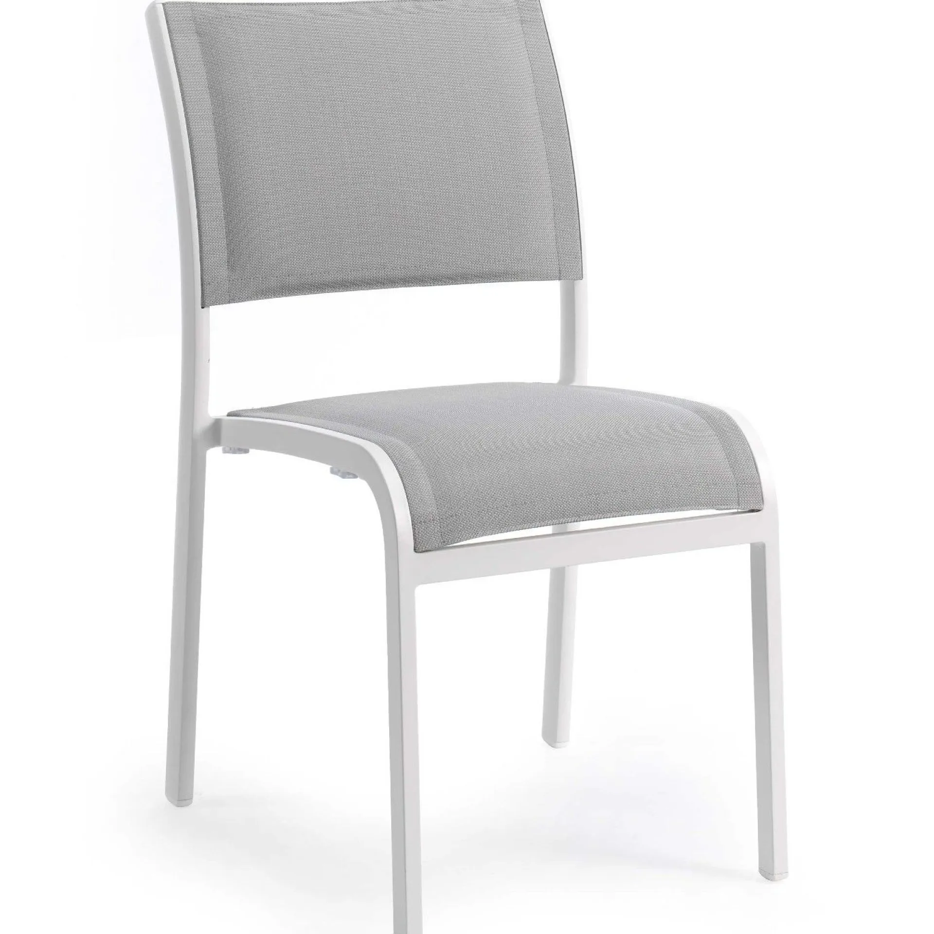 Gescova Gartenstuhl Azur - Aluminium Weiß - 60x58x85 cm - Grau/Weiß