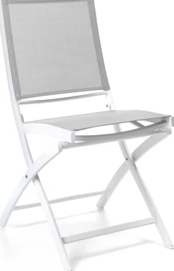 Gescova Gartenstuhl Carrie - Aluminium Weiß, Textilene Hellgrau