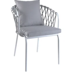 Gescova Gartenstuhl Edna Aluminium Olefin - Weiß Grau