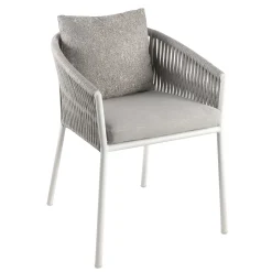 Gescova Gartenstuhl Equator - Aluminium mattweiß - 60x55x85cm - Hellgrau