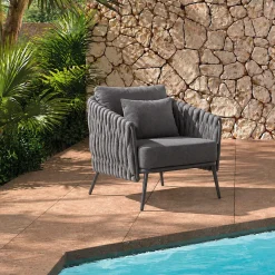 Gescova Gartenstuhl Gabon - Aluminium, Olefin, 61x57x86cm - Anthrazit