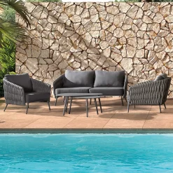 Gescova Gartenstuhl Gabon - Aluminium, Olefin, 61x57x86cm - Anthrazit