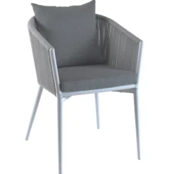 Gescova Gartenstuhl Juno - Aluminium weiß, Olefin grau