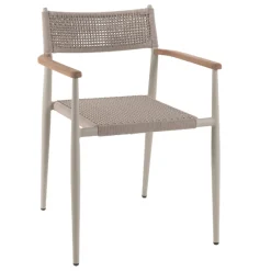 Gescova Gartenstuhl Leo - stapelbar - 58x60x79cm - Aluminium und geflochtenes Seil