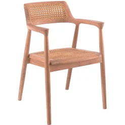 Gescova Gartenstuhl Lombok – Teakholz und Rattan – 60x57x82 cm –