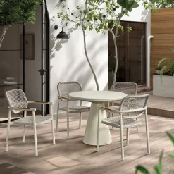 Gescova Gartenstuhl Midleton - Aluminium sandfarben - 58x55x87 cm -