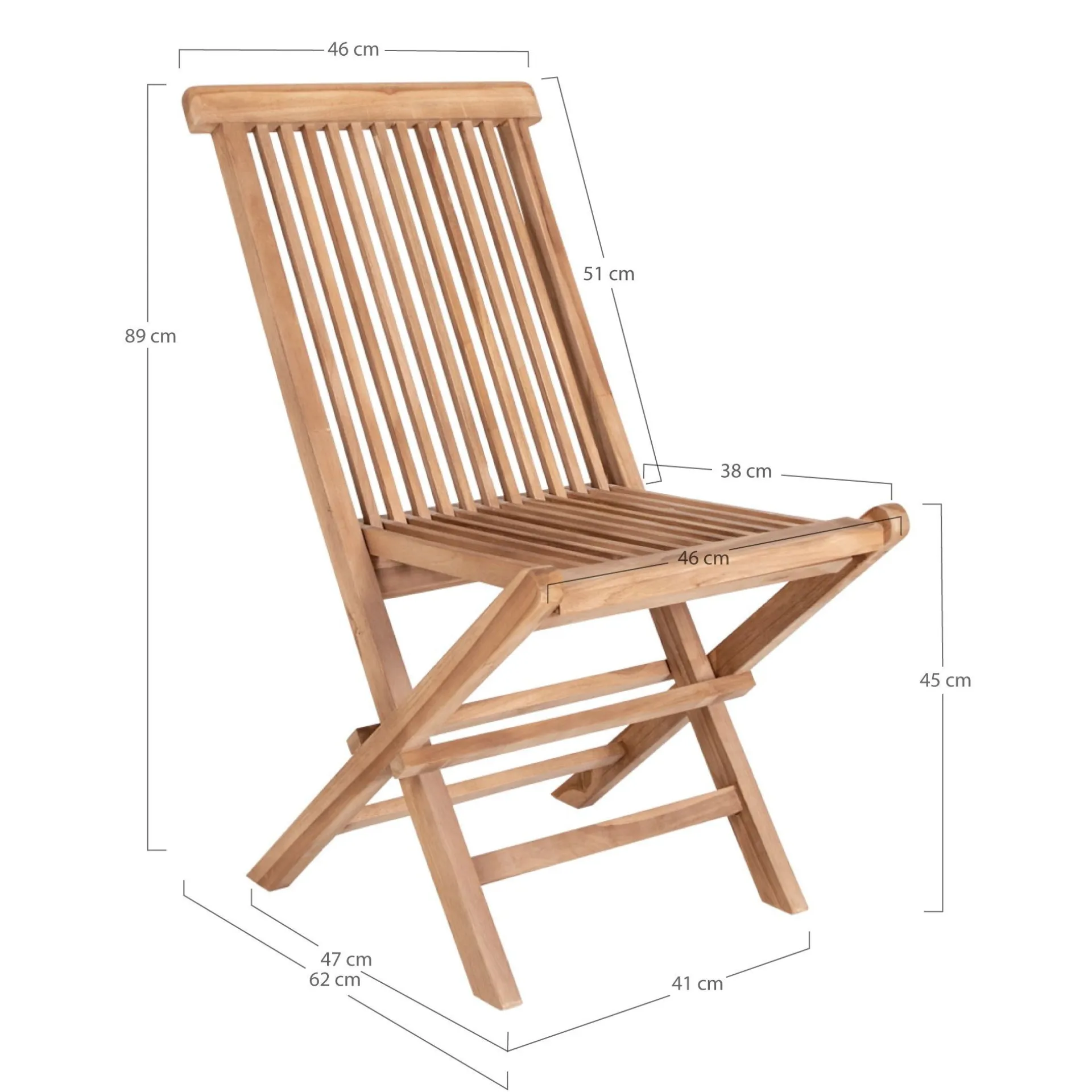 House Nordic Gartenstuhl Toledo | 62x46x89cm | Teakholz