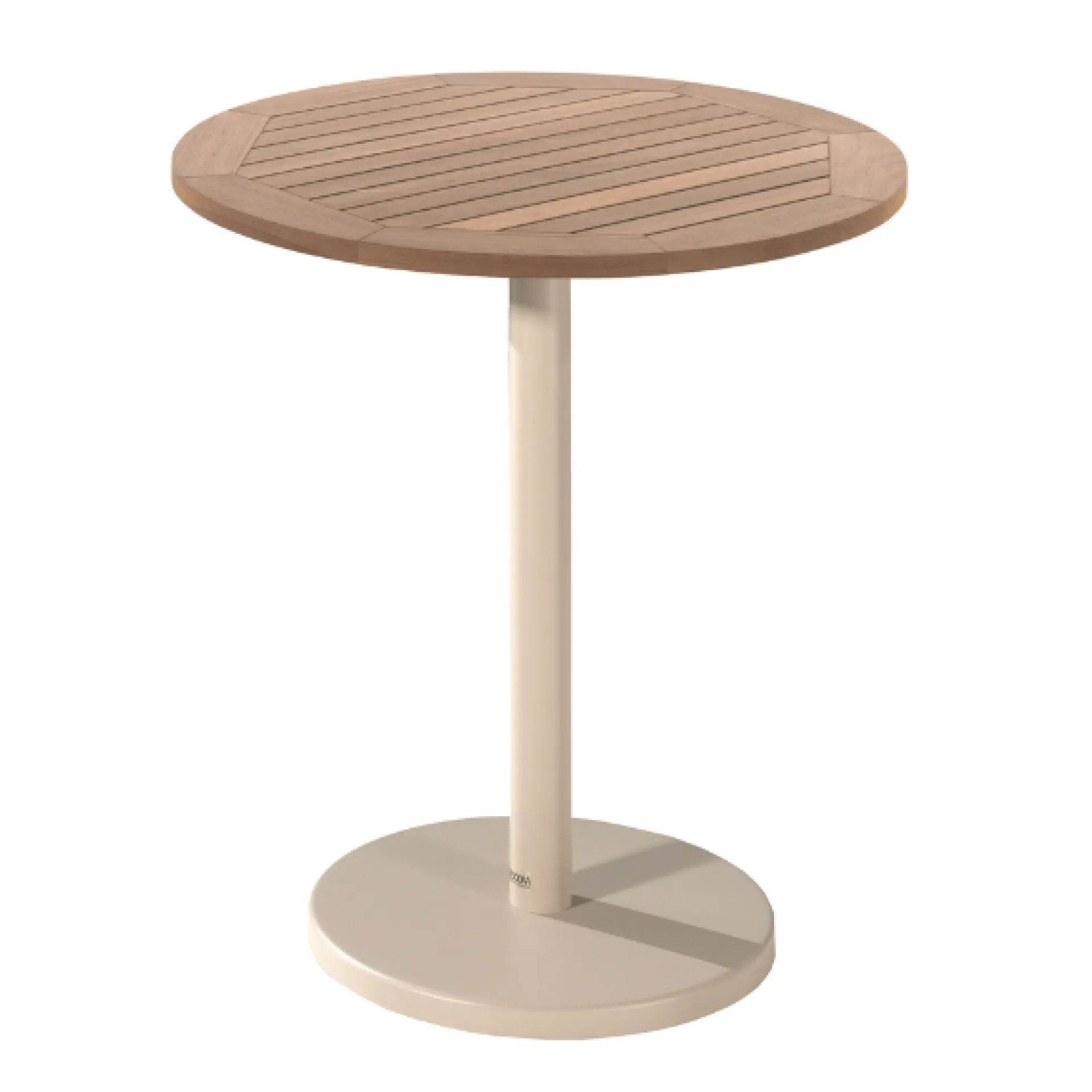Gescova Gartentisch Cardiff - Aluminium, Teak - Ø70x75cm - Beige/Teak