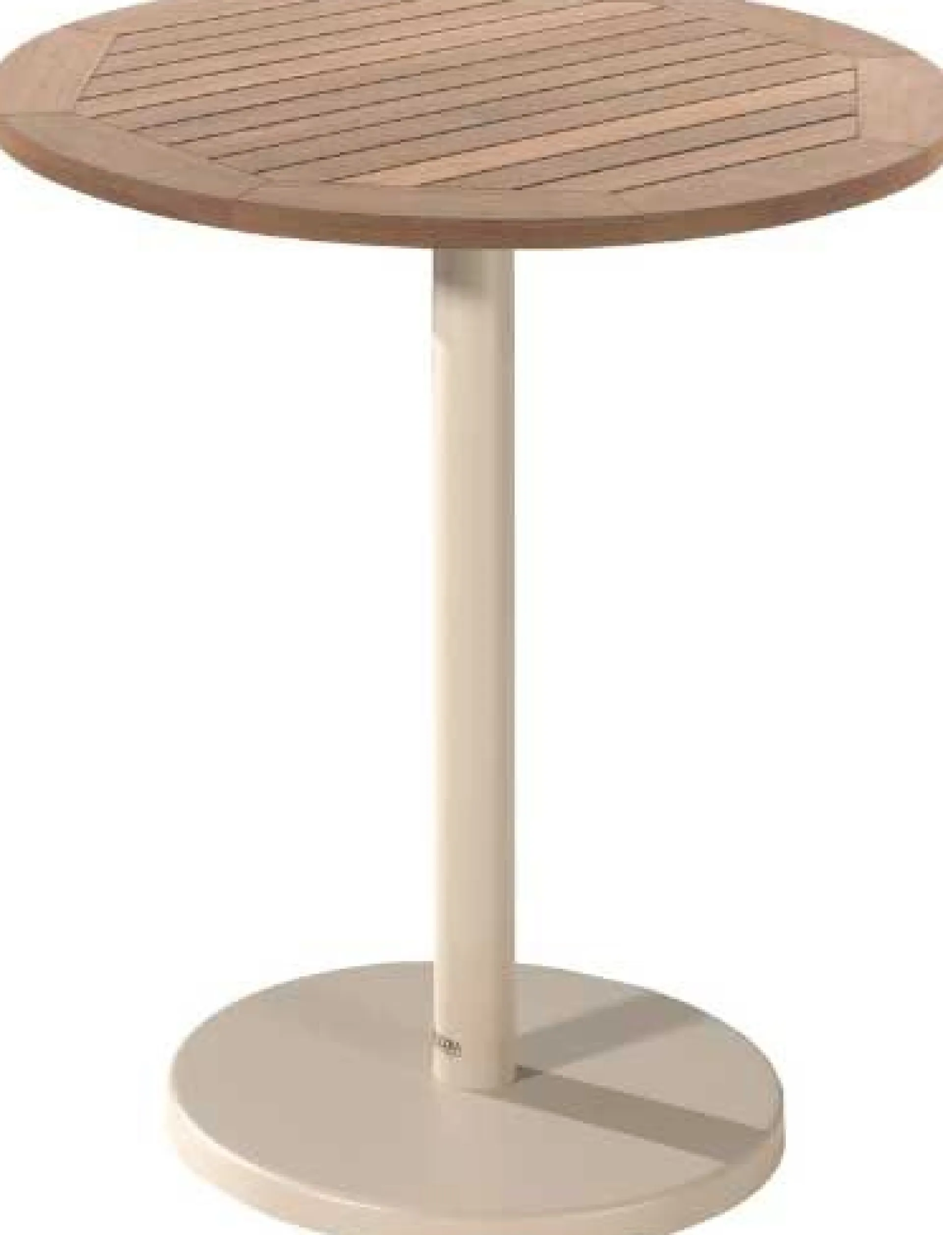 Gescova Gartentisch Cardiff - Aluminium, Teak - Ø70x75cm - Beige/Teak